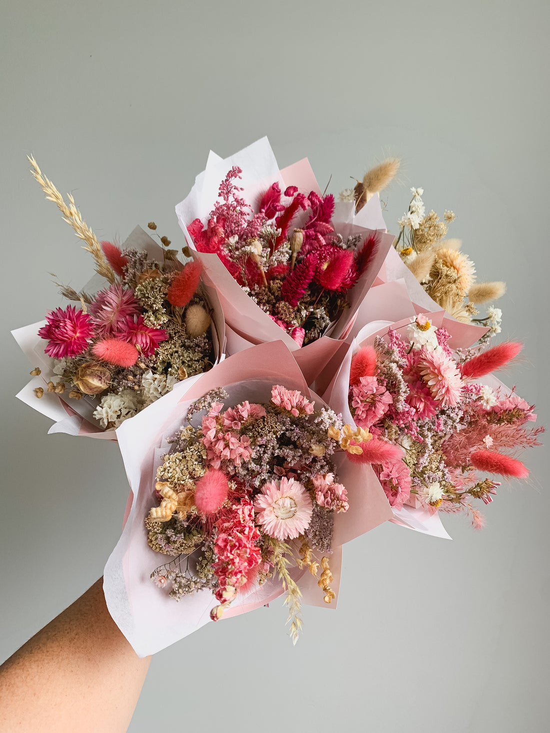 Valentines dried flower bouquet